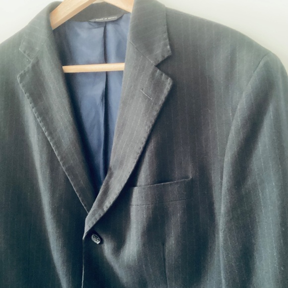 Banana Republic Mens Blue Striped Three Button Cotton Blazer Jacket Modern 40R - Picture 5 of 16